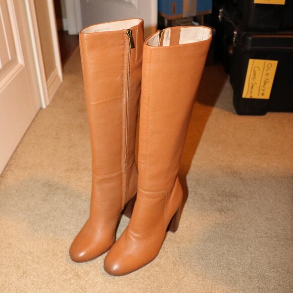 Kenneth Cole New York Shoes - Kenneth Cole Knee High Leather Boots - Sz 9M Tan